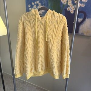 Cozy Yellow Textured Hoodie